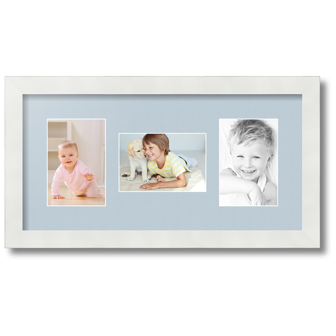 ArtToFrames Collage Photo Picture Frame with 3 - 4x6 inch Openings, Framed in White with Over 62 Mat Color Options and Regular Glass (CSM-3966-113)
